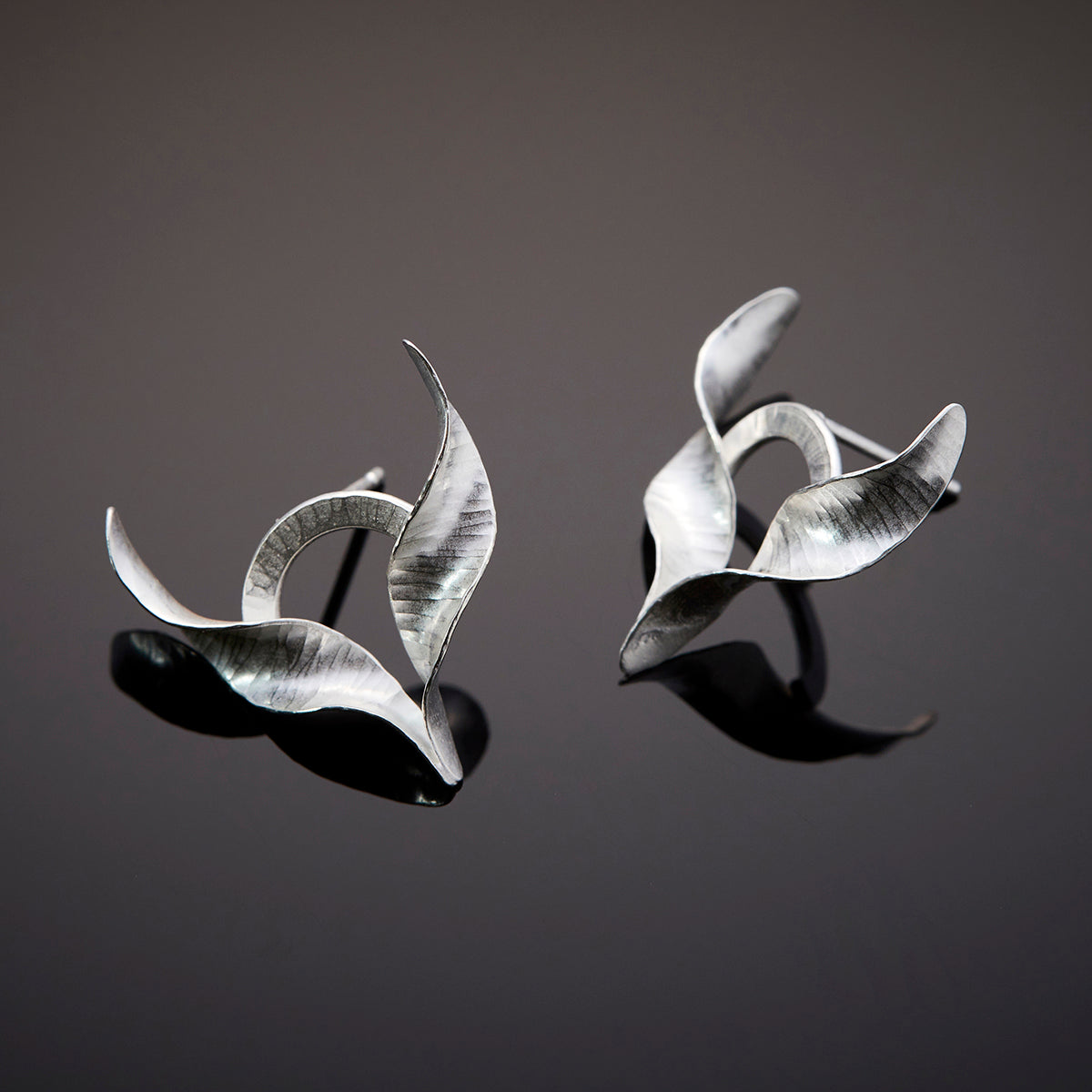 Silver Wings stud earrings